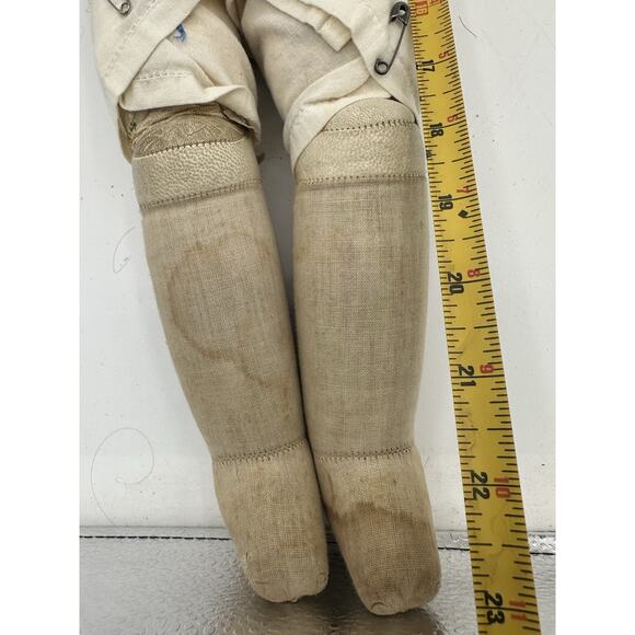 Antique German Leather Body Doll Armand Marseille Marked 370 24” Tall Read - Picture 10 of 11